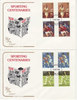 1980-10-10 Sport Gutter Stamps Ilford x2 FDC (79430)