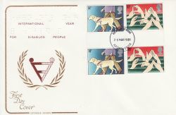1981-03-25 Year of Disabled Gutter Stamps Ilford FDC (79436)