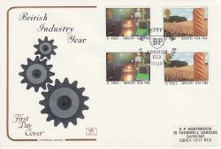 1986-01-14 Industry Year Gutter Stamps BP FDC (79459)