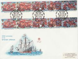 1988-07-19 Armada Gutter Stamps Tilbury FDC (79506)