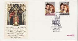 1986-07-22 Royal Wedding Stamps London SW1 FDC (79546)