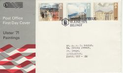 1971-06-16 Ulster Paintings Stamps Belfast FDC (79810)