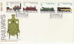 1975-08-13 Railway Stamps Stockton FDC (79822)