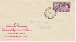 1953-11-09 Bermuda 3d Stamp FDC (79919)