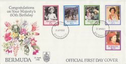 1986-04-21 Bermuda Queen's 60th Birthday FDC (79926)
