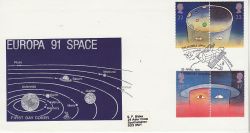 1991-04-23 Europe in Space Stamps Cambridge FDC (79945)