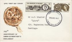 1965-07-19 Parliament Stamps Hastings FDC (80009)