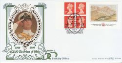 1998-11-14 Prince of Wales Booklet Tetbury Silk FDC (80129)