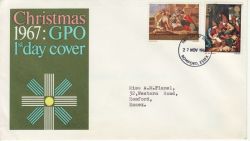 1967-11-27 Christmas Stamps Romford FDC (80237)