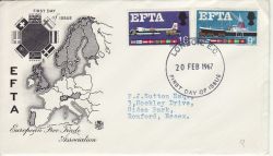 1967-02-20 EFTA Stamps Phos London FDC (80261)