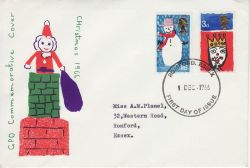 1966-12-01 Christmas Stamps Romford FDC (80263)