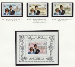 Anguilla 1981 Royal Wedding Stamps + M/S MNH (80359)