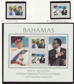 Bahamas 1981 Royal Wedding Stamps + M/S MNH (80376)