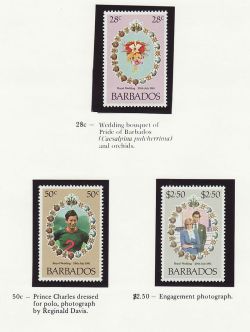 Barbados 1981 Royal Wedding Set MNH (80377)