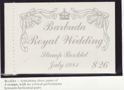 Barbuda 1981 Royal Wedding $26 Booklet (80385)