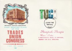 1968-05-29 Anniversaries TUC Stamp Croydon FDC (80606)