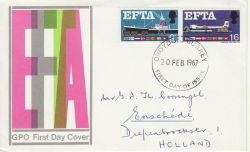 1967-02-20 EFTA Stamps Croydon FDC (80607)