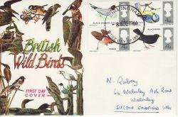 1966-08-08 British Birds Stamps Birmingham FDC (80644)