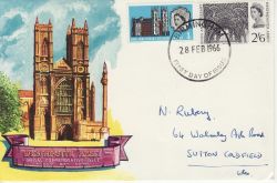 1966-02-28 Westminster Abbey Stamps Birmingham FDC (80647)