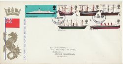 1969-01-15 British Ships Stamps London FDC (80660)
