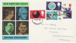 1967-09-19 British Discoveries Stamps Birmingham FDC (80670)