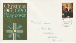 1967-10-18 Christmas Stamp Brighton FDC (80693)