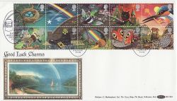 1991-02-05 Greetings Stamps Rainow Silk FDC (80755)