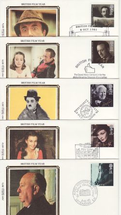 1985-10-08 British Films Stamps x5 Benham FDC (80823)