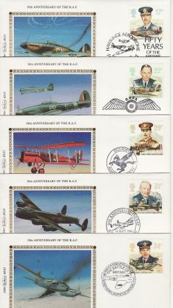 1986-09-16 Royal Air Force Stamps x5 Benham FDC (80824)