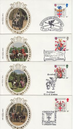 1984-01-17 Heraldry Stamps x4 Benham FDC (80827)