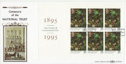 1995-04-25 National Trust Bkt Pane Stamps Sussex FDC (80883)