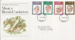 1980-09-10 British Conductors Stamps Chester FDC (80911)