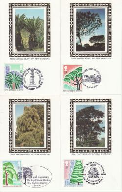 1990-06-05 Kew Gardens Stamps x4 Benham Cards FDC (80961)