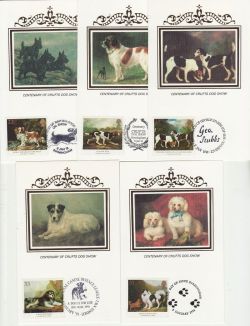 1991-01-08 Dogs Stamps x5 Benham Cards FDC (80970)
