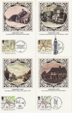 1991-09-17 Maps Stamps x4 Benham Cards FDC (80976)