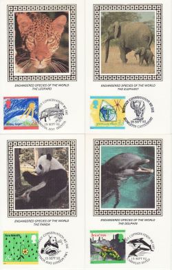 1992-09-15 Green Issue Stamps x4 Benham Cards FDC (80986)