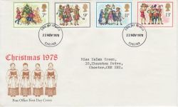 1978-11-22 Christmas Stamps Chester FDC (81032)