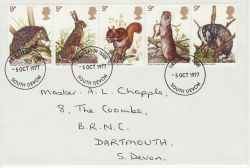 1977-10-05 British Wildlife Stamps S Devon FDC (81056)