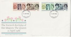 1986-04-21 Queen's 60th Birthday Plymouth FDC (81059)