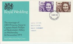 1973-11-14 Royal Wedding Stamps Fareham FDC (81067)