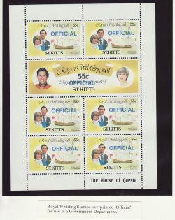 1981 St Kitts Royal Wedding OFFICIAL Stamps MNH (81143)