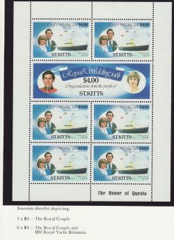 1981 St Kitts Royal Wedding $4.00 S/Sheet MNH (81150)