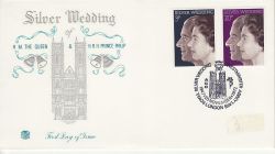 1972-11-20 Silver Wedding Stamps London SW1 FDC (81155)