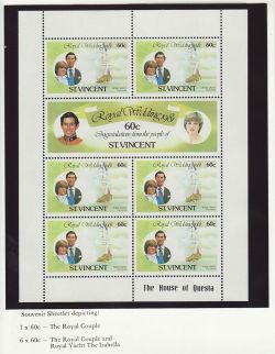 1981 St Vincent Royal Wedding 60c S/S MNH (81178)