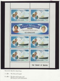 1981 St Vincent Royal Wedding $4.00 S/S MNH (81180)
