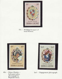 1981 Sierra Leone Royal Wedding Stamps MNH (81194)