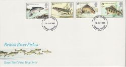 1983-01-26 River Fish Stamps Norwich FDC (81202)