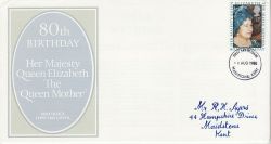 1980-08-04 Queen Mother Stamp Maidstone FDC (81227)