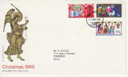 1969-11-26 Christmas Stamps Bureau Space Filler FDC (81239)