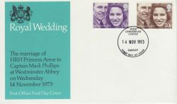 1973-11-14 Royal Wedding Stamps Cardiff FDC (81271)